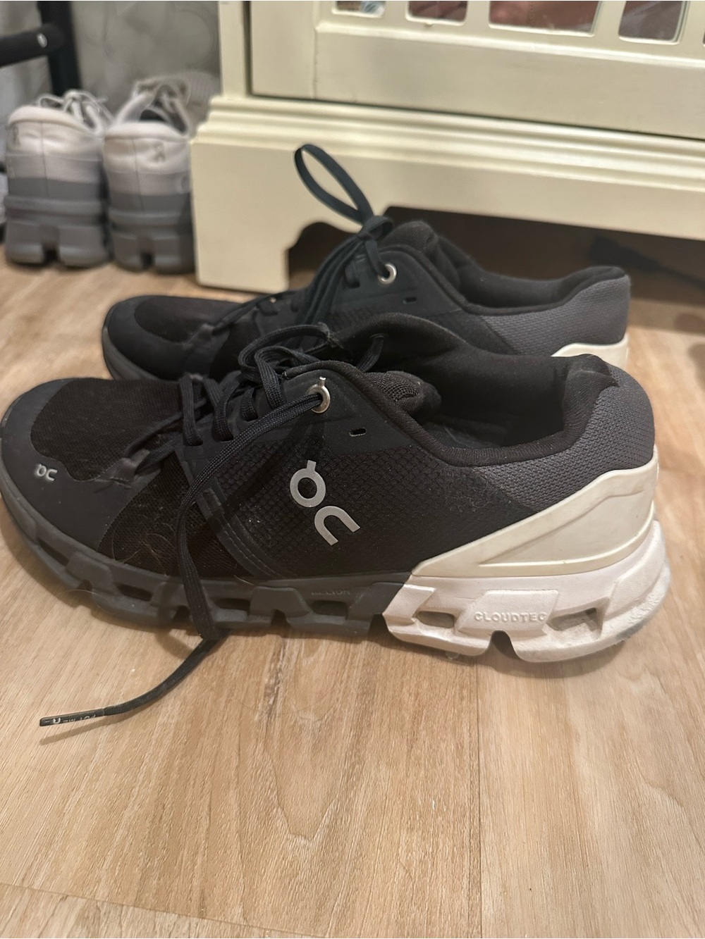 On Running  Black and White Cloudtec Sneakers
